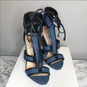 Cape Robbin Maura Denim Chunky Heels